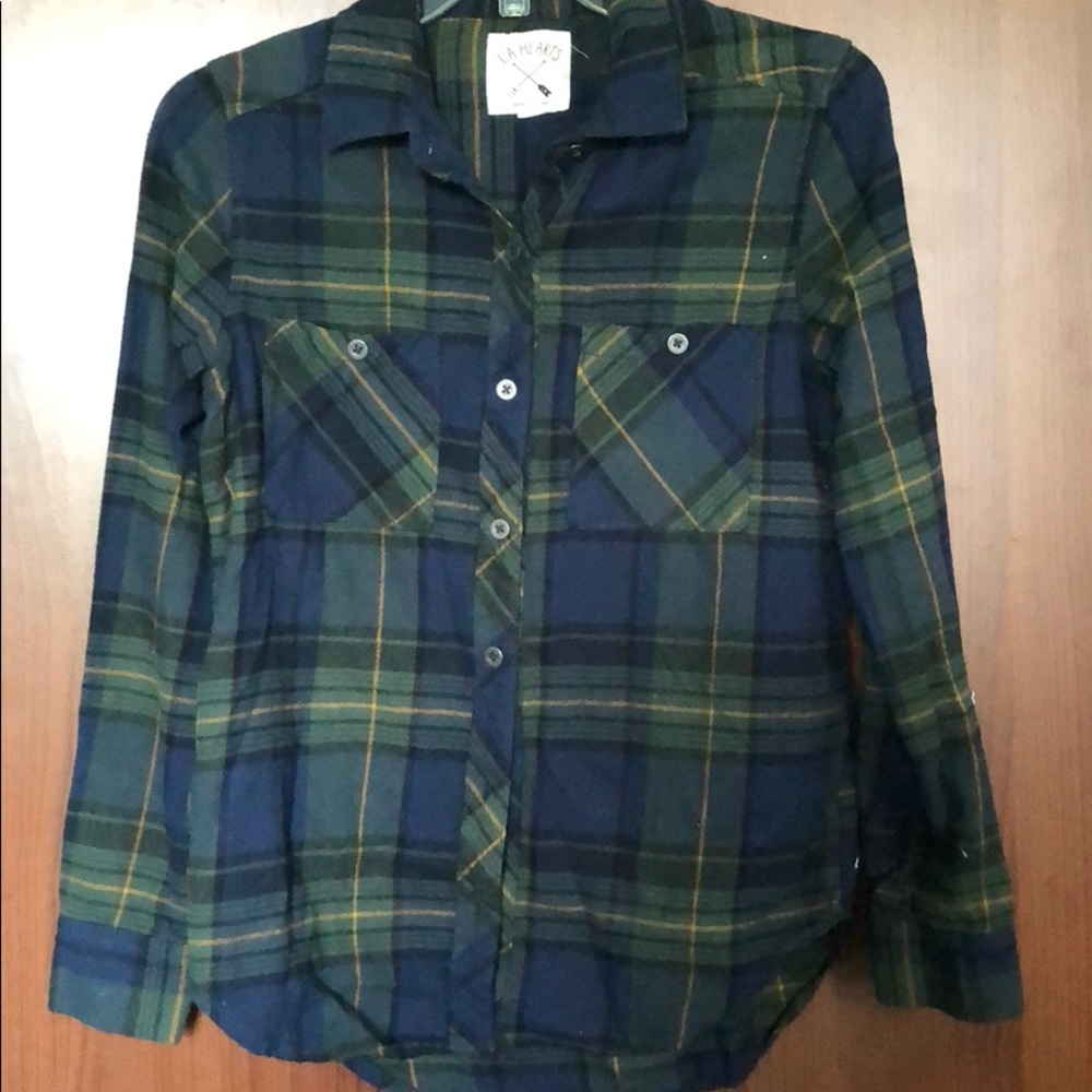 Great condition. Green blue and yellow plaid shirt